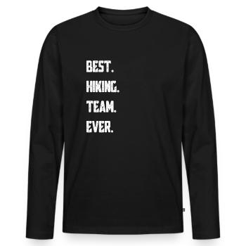 Hiking - Männer Premium Bio Langarmshirt - Schwarz - Vorne - Nico (187cm)