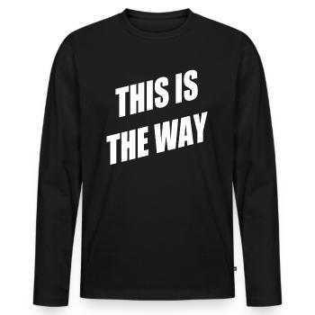 Ceci est le chemin - T-shirt manches longues Premium bio Homme - noir - Devant - Nico (187cm)