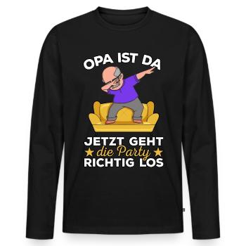 Opa Großvater dabbing Grandpa Rentner Enkel senior - Männer Premium Bio Langarmshirt - Schwarz - Vorne - Nico (187cm)