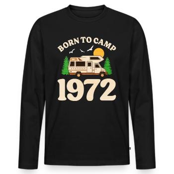 Né Pour Camper 1972 Camping 50 Ans Anniversaire - T-shirt manches longues Premium bio Homme - noir - Devant - Nico (187cm)