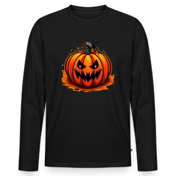 Terrible Halloween pumpkin - Men's Premium Organic Long Sleeve Shirt - black - Front - Nico (187cm)