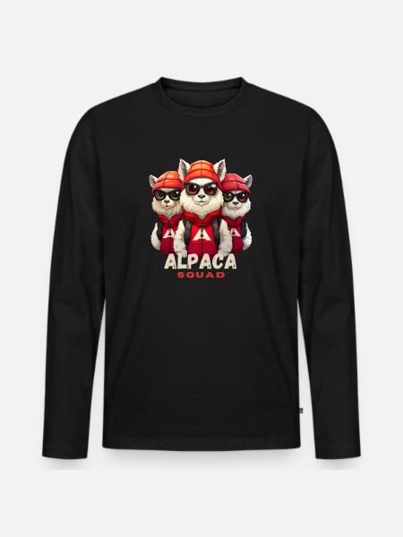 Alpaca Squad - Men's Premium Organic Long Sleeve Shirt - black