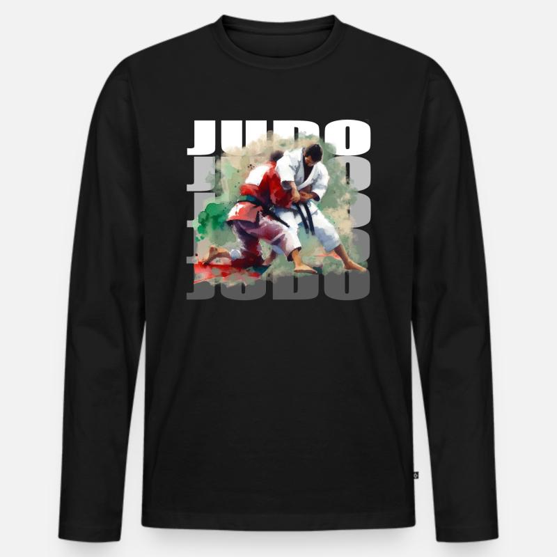 Judo - Männer Premium Bio Langarmshirt - Schwarz