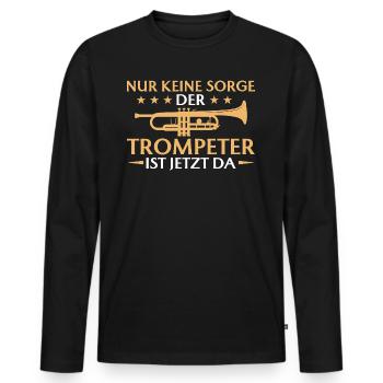 Trompeter Musiker Blasinstrument Kapelle - Männer Premium Bio Langarmshirt - Schwarz - Vorne - Nico (187cm)