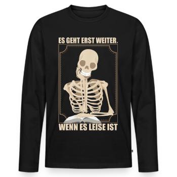 Cadeau drôle professeur - T-shirt manches longues Premium bio Homme - noir - Devant - Nico (187cm)
