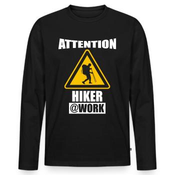 Randonnée Montagnes Nature - T-shirt manches longues Premium bio Homme - noir - Devant - Nico (187cm)
