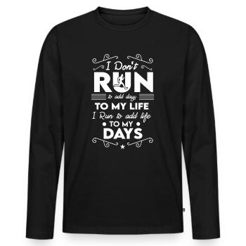 Cadeau de sport de jogging - T-shirt manches longues Premium bio Homme - noir - Devant - Nico (187cm)