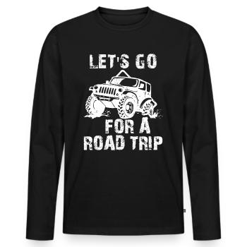 Voyage aventure cadeau du monde - T-shirt manches longues Premium bio Homme - noir - Devant - Nico (187cm)