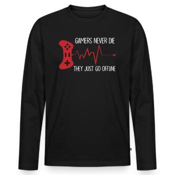 gaming nerd gaming gaming console video games business - Men's Premium Organic Long Sleeve Shirt - black - Front - Nico (187cm)