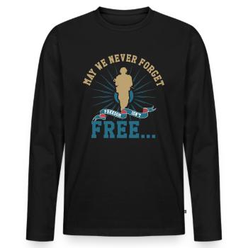 Soldat militaire vétéran cadeau - T-shirt manches longues Premium bio Homme - noir - Devant - Nico (187cm)
