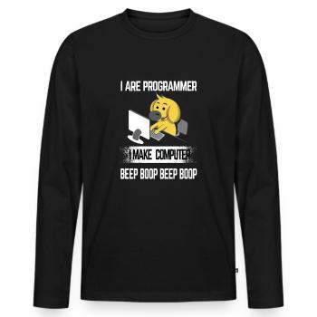 Informatik Programierer Computer PC Geschenk - Männer Premium Bio Langarmshirt - Schwarz - Vorne - Nico (187cm)