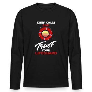 Lifeguard Lifeguard Piscine extérieure Piscine intérieure - T-shirt manches longues Premium bio Homme - noir - Devant - Nico (187cm)