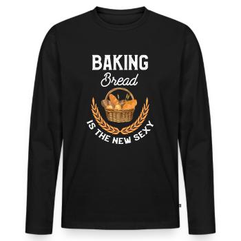 Baker Pastry Chef Bakery Baking Bread Craft - Men's Premium Organic Long Sleeve Shirt - black - Front - Nico (187cm)