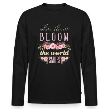 Florist Gärtner Garten Blumen Gärtnerei Pflanzen - Männer Premium Bio Langarmshirt - Schwarz - Vorne - Nico (187cm)
