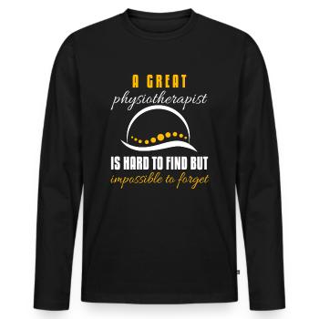 Physiothérapie Physio massage - T-shirt manches longues Premium bio Homme - noir - Devant - Nico (187cm)