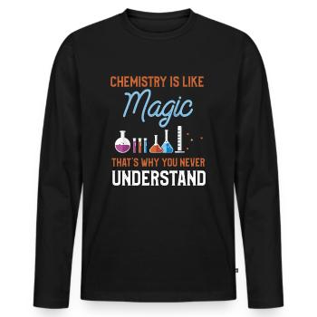 Chemie Chemiker Wissenschaft Labor Periodensystem - Männer Premium Bio Langarmshirt - Schwarz - Vorne - Nico (187cm)