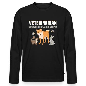 Tierarzt Haustier Veterinär Tiermedizin - Männer Premium Bio Langarmshirt - Schwarz - Vorne - Nico (187cm)