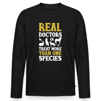 Tierarzt Haustier Veterinär Tiermedizin - Männer Premium Bio Langarmshirt - Schwarz - Vorne - Nico (187cm)