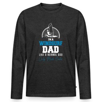 Planche à voile Windsurfer Surf surf sur surf - T-shirt manches longues Premium bio Homme - anthracite chiné - Devant - Nico (187cm)