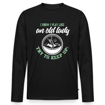 Tennis Tennisspieler Tennisschläger Tennisplatz - Männer Premium Bio Langarmshirt - Schwarz - Vorne - Nico (187cm)