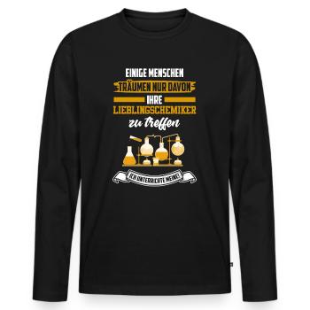 Chemie Chemielehrer Chemiker Lehrer Schule - Männer Premium Bio Langarmshirt - Schwarz - Vorne - Nico (187cm)