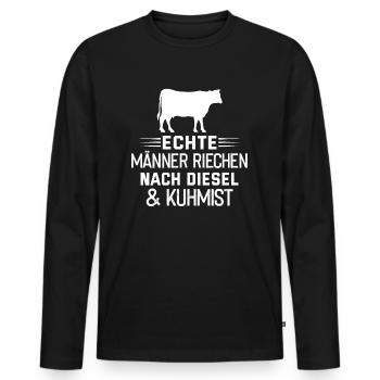 Landwirt Bauer Kühe Traktor Bauernhof Farmer Mann - Männer Premium Bio Langarmshirt - Schwarz - Vorne - Nico (187cm)