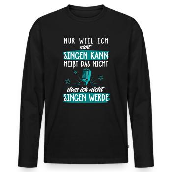 Karaoké Chanteur Chanteur Musique Chantant Microphone Bar - T-shirt manches longues Premium bio Homme - noir - Devant - Nico (187cm)