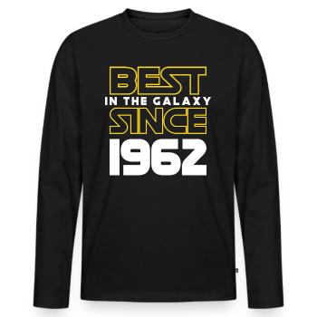 Best of the Galaxy 1962 60 Jahre Jubiläum - Männer Premium Bio Langarmshirt - Schwarz - Vorne - Nico (187cm)