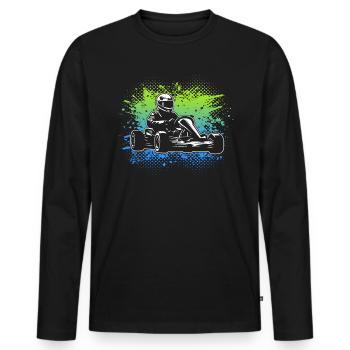Go-Kart Motorsport Karts Enfants Garçons Kart Racing - T-shirt manches longues Premium bio Homme - noir - Devant - Nico (187cm)