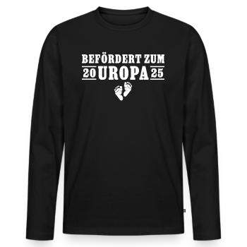 Befördert zum Uropa 2025 - Männer Premium Bio Langarmshirt - Schwarz - Vorne - Nico (187cm)