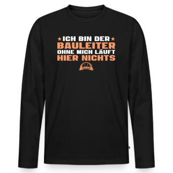 Bauleiter Richtfest Hausbau - Männer Premium Bio Langarmshirt - Schwarz - Vorne - Nico (187cm)
