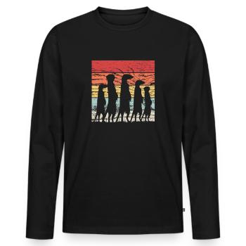 Surikate rétro suricate - T-shirt manches longues Premium bio Homme - noir - Devant - Nico (187cm)