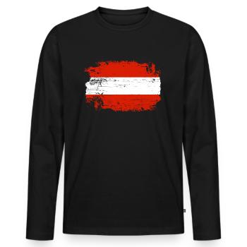 Drapeau de l'Autriche vintage - T-shirt manches longues Premium bio Homme - noir - Devant - Nico (187cm)
