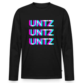 UNTZ UNTZ Techno Raver Goa Trance Festival Rave - Männer Premium Bio Langarmshirt - Schwarz - Vorne - Nico (187cm)