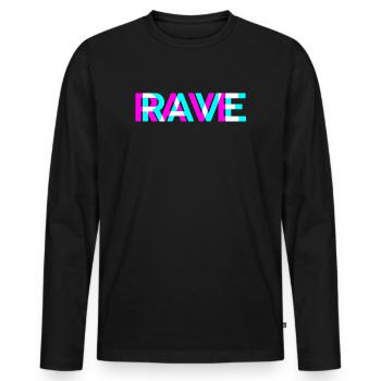 RAVE Raver DJ Festival Bass Techno Trance Goa - T-shirt manches longues Premium bio Homme - noir - Devant - Nico (187cm)