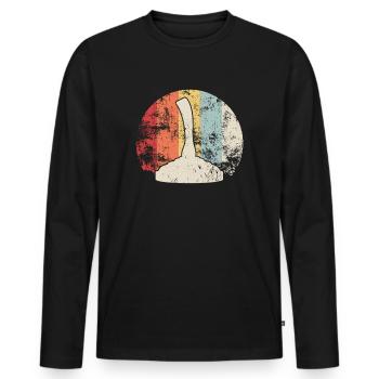 Curling Curling Curling Rétro - T-shirt manches longues Premium bio Homme - noir - Devant - Nico (187cm)