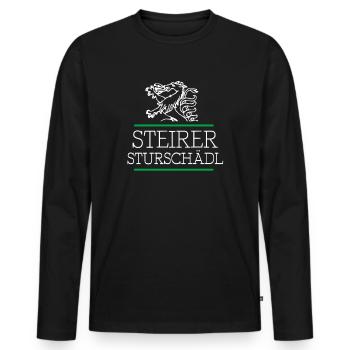 Steiermark Wappen Steirer - Männer Premium Bio Langarmshirt - Schwarz - Vorne - Nico (187cm)