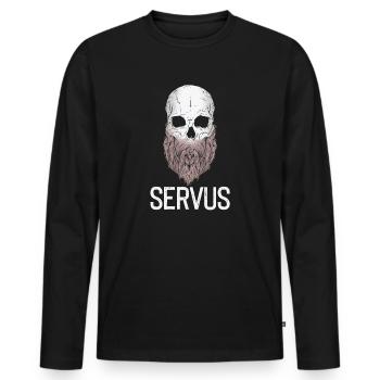 Funny hello skull dialect Austria - Men's Premium Organic Long Sleeve Shirt - black - Front - Nico (187cm)