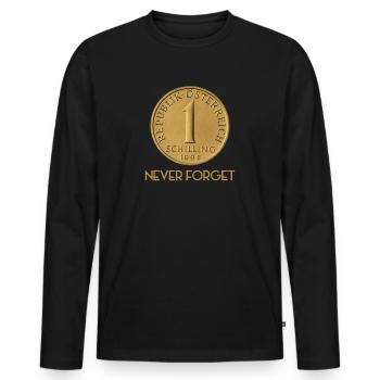 Austria Schilling Never Forget Patriot - Men's Premium Organic Long Sleeve Shirt - black - Front - Nico (187cm)
