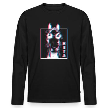 Keta Ketamine Pferd Drogen Party Techno - Männer Premium Bio Langarmshirt - Schwarz - Vorne - Nico (187cm)