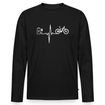 Vélo vélo de cœur vélo électrique vélo vélo vélo électrique - T-shirt manches longues Premium bio Homme - noir - Devant - Nico (187cm)
