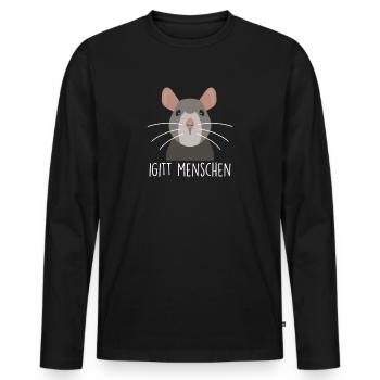 Igitt Menschen Ratte Süß Rattenbesitzer - Männer Premium Bio Langarmshirt - Schwarz - Vorne - Nico (187cm)