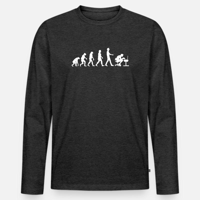 Computer Programmer Evolution Gamer PC Nerd Men's Premium Organic Long Sleeve Shirt