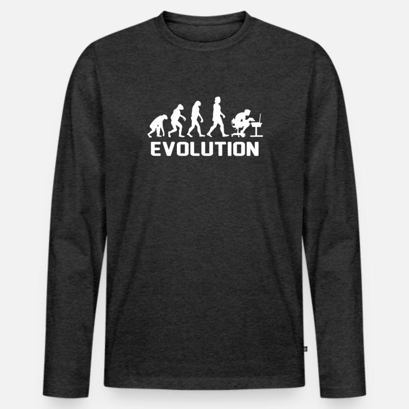 Computer PC Evolution Informatiker Programmierer Männer Premium Bio Langarmshirt