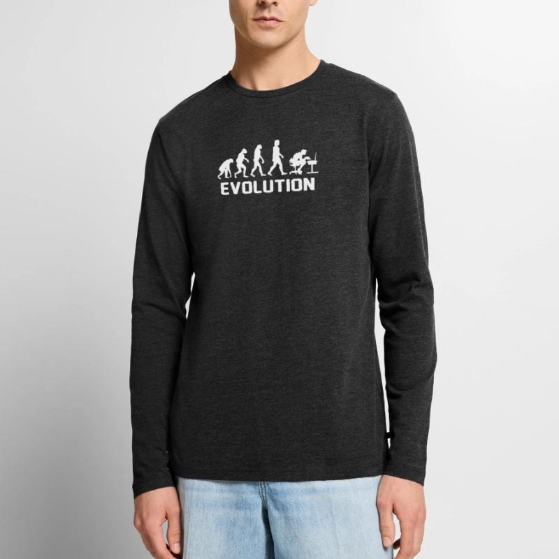Computer PC Evolution Computer Scientist Programmer Men's Premium Organic Long Sleeve Shirt