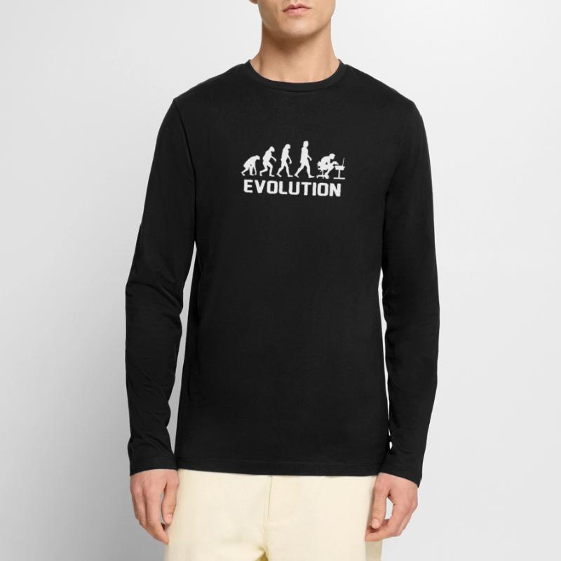 Computer PC Evolution Computer Scientist Programmer Men's Premium Organic Long Sleeve Shirt