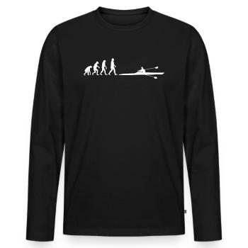 Rudern Evolution Rudersport Ruderer - Männer Premium Bio Langarmshirt - Schwarz - Vorne - Nico (187cm)