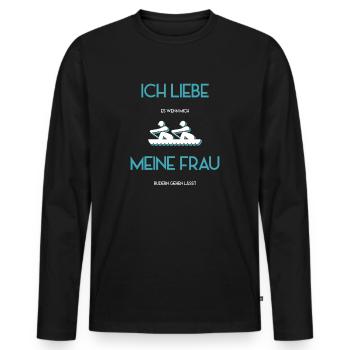 Lustiges Ruderer Rudern Rudersport - Männer Premium Bio Langarmshirt - Schwarz - Vorne - Nico (187cm)