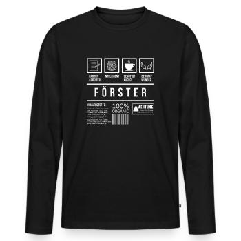 Förster Lustig Spruch Förster - Männer Premium Bio Langarmshirt - Schwarz - Vorne - Nico (187cm)