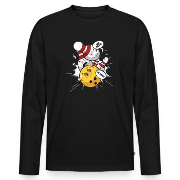 Boule de bowling drôle bowling bowling - T-shirt manches longues Premium bio Homme - noir - Devant - Nico (187cm)